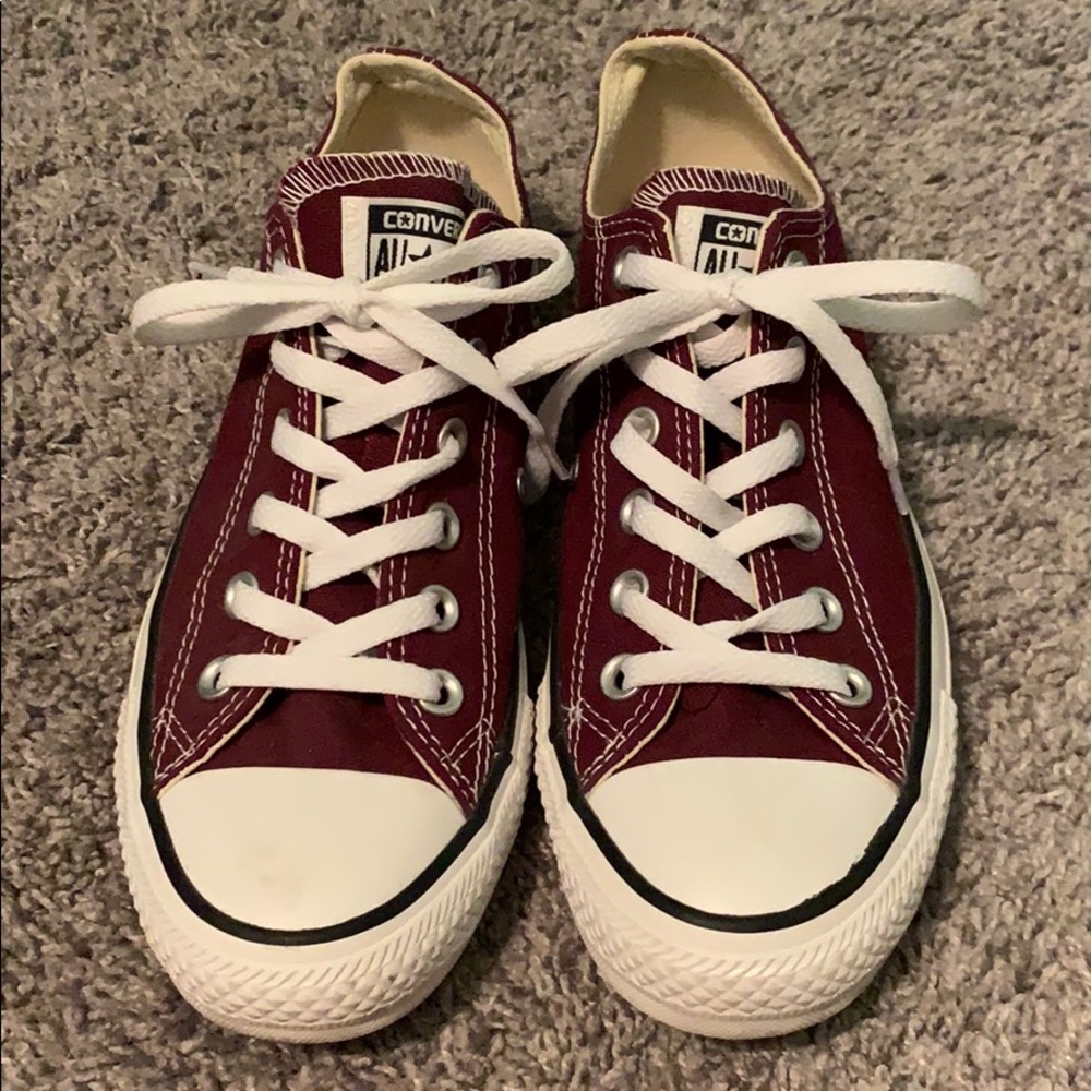 Burgundy Low Top Converse